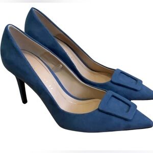 Zara Suede Pump in Periwinkle Blue- Size 37